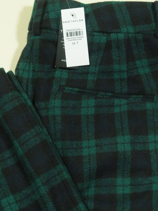 Ann Taylor Pants - Ann Taylor The Jayne Trousers Pants Womens 14T Blackwatch Plaid Relaxed New